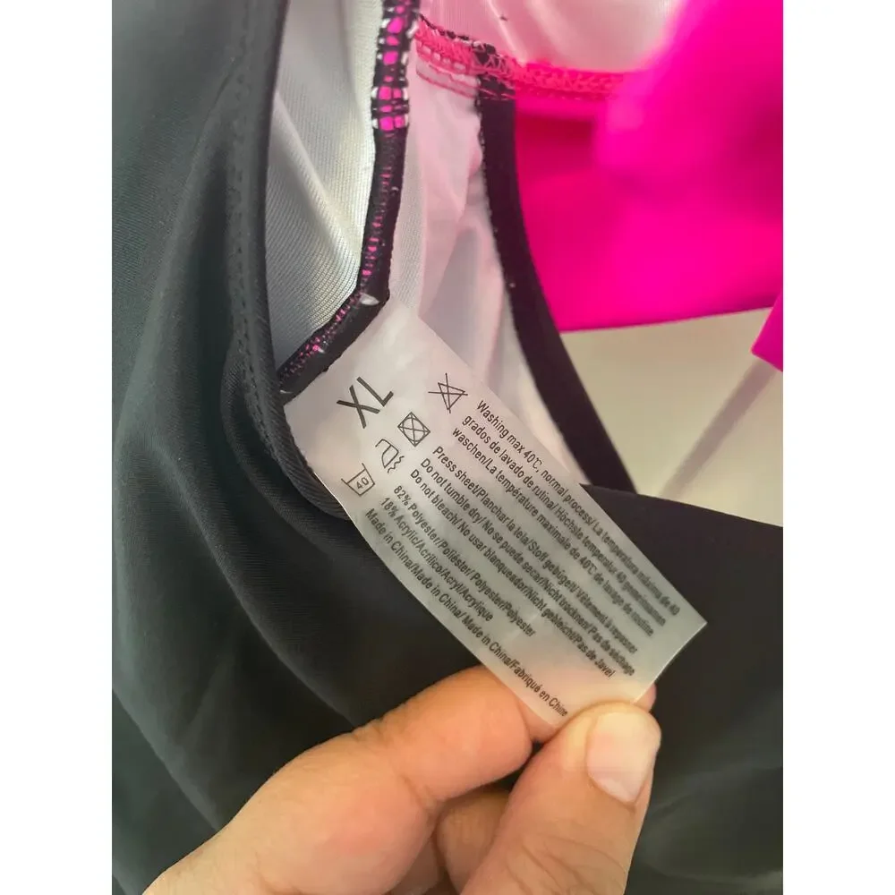 Eomenie NEW One Piece XL Swimsuit Tummy Control Cutout Wrap Tie Back Neon Retro - Picture 5 of 5